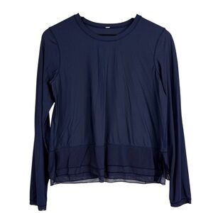 Lululemon Womens Tiered Lightweight LS Shirt Top Navy Blue - 8